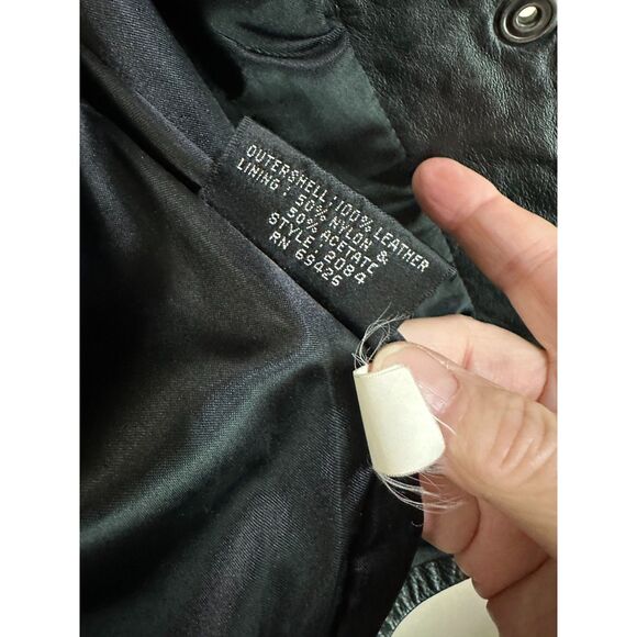 Vintage Chia Women's Leather Cropped Textured Jacket Size M - Picture 5 of 6